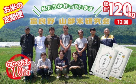 ◆12ヶ月定期便◆ 富良野 山部米研究会【 ななつぼし 】精米 5kg×2袋（10kg）