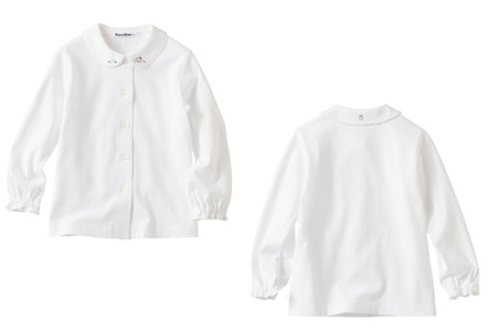 ファミリア(familiar)ブラウス（長袖）(90cm)ホワイト(WH)【240222】