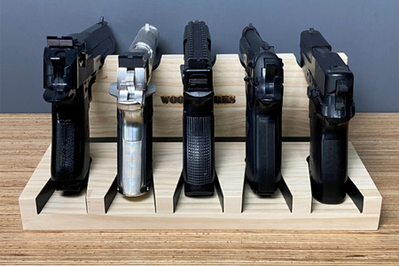 ガンスタンド 5丁掛【本体：ブラウン】