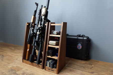 ライフルスタンド 3丁掛【本体:ブラウン】