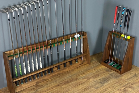 ゴルフクラブスタンド パター 5本用【本体:ブラウン】