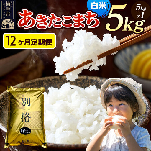 《令和7年産》《定期便12ヶ月》 米 あきたこまち 5kg 【白米】 秋田県産