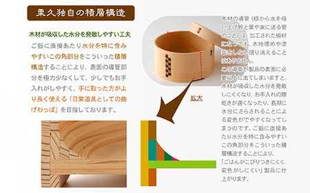 【大館曲げわっぱ】おひつ（5合）　1145P6001