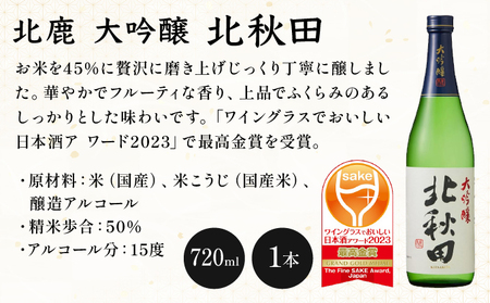 北秋田大吟醸・純米大吟醸720mlとぐいのみ2個セット　175P4002