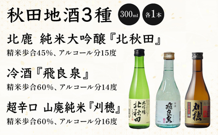 秋田地酒3種と徳久利・ぐいのみ2個セットと割烹美さわ比内地鶏鶏もつ缶詰セット　300P4001