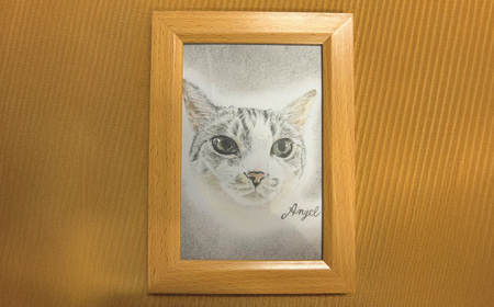 【うちの子似顔絵オーダーメイド】似顔絵の原画とピンバッジ4個セット　195P7801