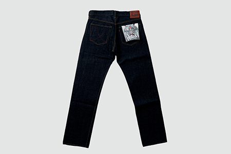 230P7629 秋田の拘りジーンズ「なまはげジーンズ」赤鬼モデル(レギュラーストレート)38インチ 【配送日指定不可】