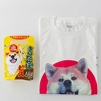 60P5704 秋田犬Tシャツときりたんぽビスのセット