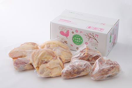 215P2301 比内地鶏正肉・ガラ3羽分セット