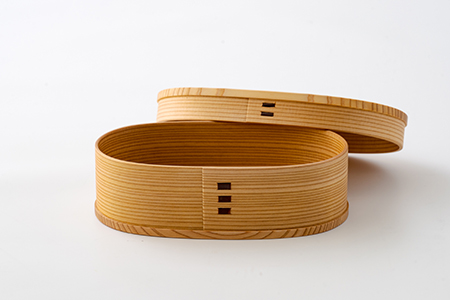 160P6003 【大館曲げわっぱ】小判弁当(小)名前入り【配送日指定不可】