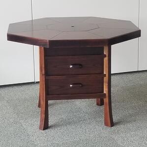 八角火鉢テーブル（卓上IHコンロ付） 机 座卓 ちゃぶ台 火鉢 炉 八角形テーブル ダイニングテーブル 卓上IHコンロ付 アンティーク調 高級 インテリア 家具 レトロ 和モダン 和室【(有)高松木工】[F8802]