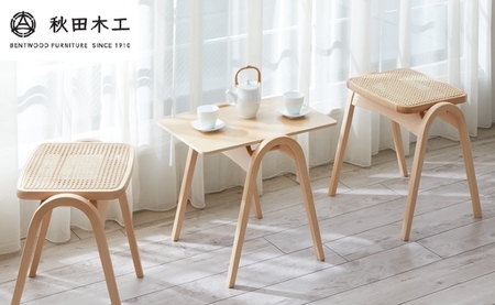 秋田木工】サイドテーブル「T-202」【スタッキング可能で省スペース