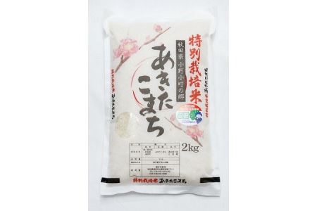 【令和6年産米】小野小町の郷特別栽培米あきたこまち2kg×1袋[K1-2201]