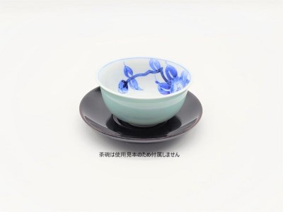 川連漆器 4寸松葉型茶托 溜 漆器 漆器 【佐藤豊八商店】[C5801]