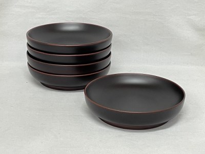 銀溜5寸会席皿 5入【(株)佐藤商事】[D5506]