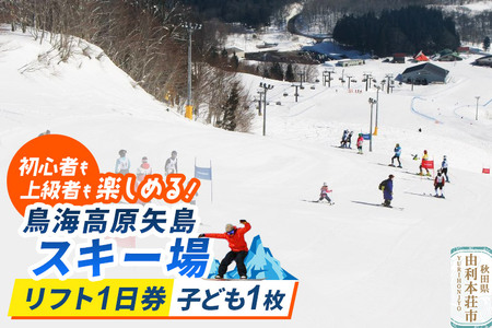 鳥海高原矢島スキー場 リフト1日券 子供(中学生以下) 1枚【営業期間：2025年12月～2026年3月】＜簡易書留＞