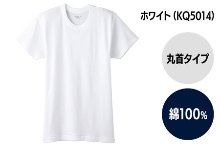 GUNZE【快適工房】半袖丸首 ホワイト(KQ5014)Lサイズ 4枚 肌着 メンズ 男性用