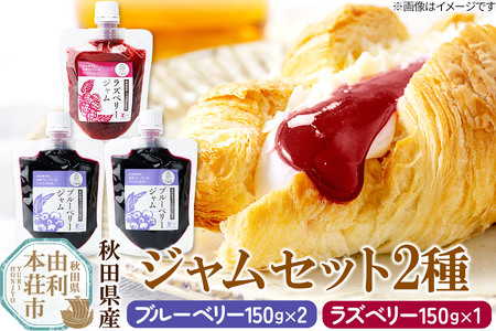 とりみ ブルーベリーとラズベリージャムセット 合計450g（ブルーベリージャム150g×2パック、ラズベリージャム150g×1パック) ゆうパケット