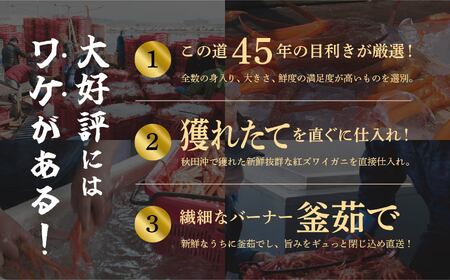 日本海沖産 紅ズワイガニ500g前後×2匹 約1.0kg/冷蔵【安田水産】