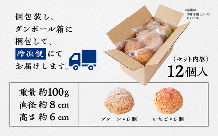 【サキホコレ米粉使用】かたがみシュー(プレーン/いちご)2種12個入【サインマーケット】