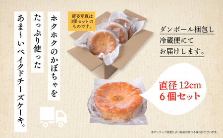 かぼちゃのベイクドチーズケーキ 6個セット【飯田川つくし苑】