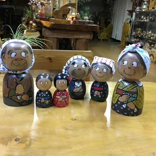 みちのくファミリーこけし 2個セット(中)【鷺舞工房】