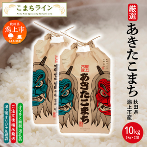【選べる精米方法：無洗米】 あきたこまち なまはげ 米袋 10kg(5kg×2) 無洗米 米 一等米 ギフト パッケージ デザイン 限定デザイン 紙袋 リメイク 工作 お面 こども 秋田のお土産 こめ コメ 秋田 潟上市【こまちライン】
