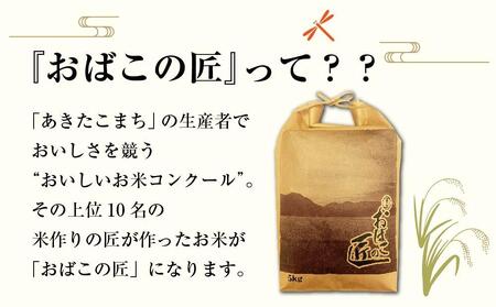 ※令和6年産 新米予約※ 【３ヶ月定期便】秋田県産おばこの匠あきたこまち　5kg （5kg×1袋）玄米