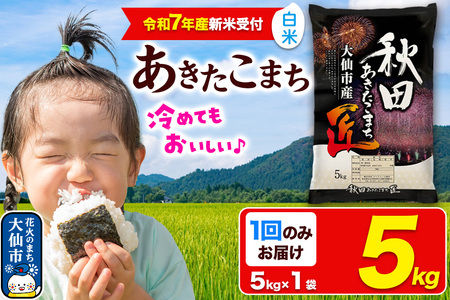 ＜令和7年産 新米受付＞米【白米】秋田県大仙市産 あきたこまち 精米 5kg 令和7年産