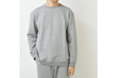 nayuta オーガニックコットン 裏起毛あったか スウェットシャツ グレー【M】ユニセックス 秋田県 大仙市