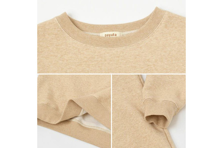 nayuta オーガニックコットン 裏起毛あったか スウェットシャツ グレー【M】ユニセックス 秋田県 大仙市