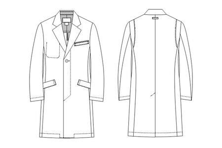 アツロウタヤマメンズコート【L】白衣 ドクターズコート ATX-1000