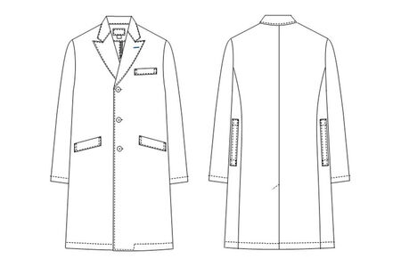 男子シングルドクターコート【M】白衣 メンズ PP-3300