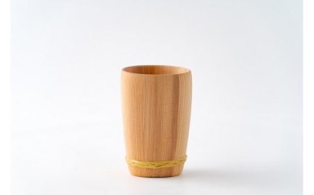 天然秋田杉 タイコ型カップ(竹タガ) 国産 職人手作り 天然木 日本製 職人 手作り 食器 カップ コップ コーヒーカップ ギフト プレゼント 冷めにくい