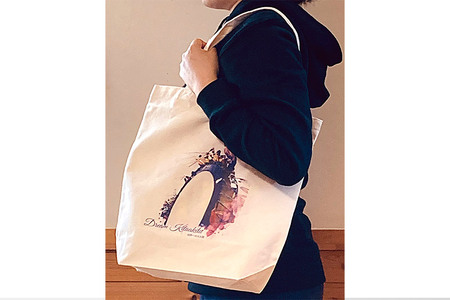 トートバッグＭ【柄：世界一の大太鼓】北秋田市モチーフ＜ゆうパケット＞