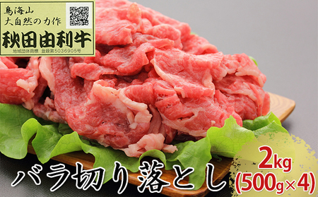 秋田由利牛 バラ切り落とし 2kg（500g×4パック） | 秋田県にかほ市