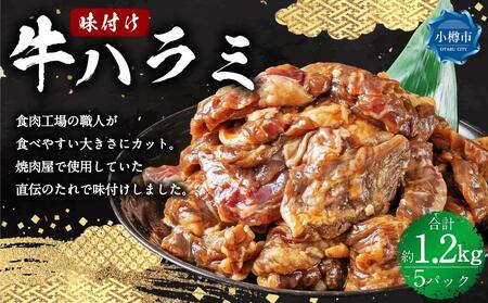 牛肉 味付け 牛ハラミ 5パック(約1.2kg)