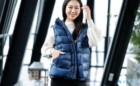 【藤巻百貨店】HOKKAIDODOWN×CENTENA （ネイビー Mサイズ）北海道ダウンベスト