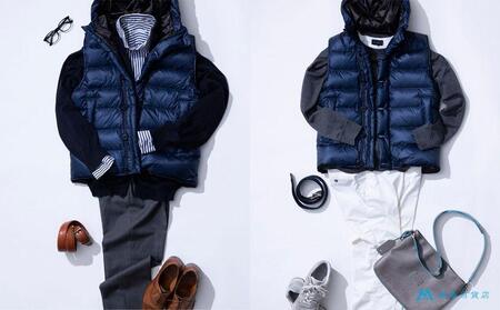 【藤巻百貨店】HOKKAIDODOWN×CENTENA （ネイビー XLサイズ）北海道ダウンベスト