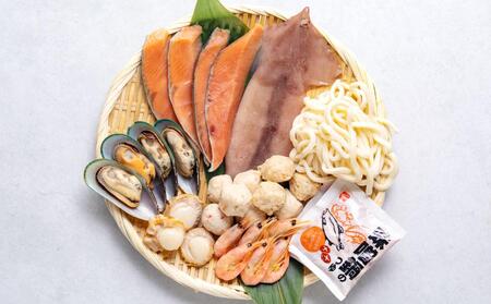 [A1727] 石狩鍋 鮭 帆立 つみれ うどん付