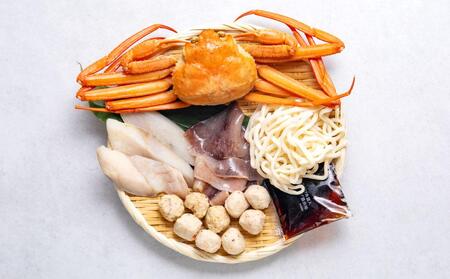 [A136] 紅ズワイガニ まるごと 海鮮鍋 鱈 つみれ うどん付