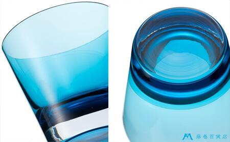 DW006【藤巻百貨店】深川硝子工芸/国産クリスタルグラス「GOKAN」Fujimaki Blue （ROCK）