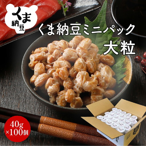 北海道くま納豆ミニカップ 大粒 100個 《順次発送》 国産 なっとう ナットウ 高級 大豆 厳選 老舗 栄養 発酵 ふるさと納税 北海道 登別市