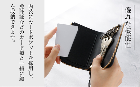 牛革キーケース 赤