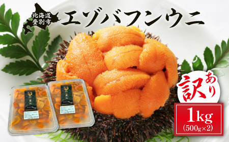 ≪規格外品1kg≫無添加エゾバフンウニ塩水パック1kg 発送期間A：6月上旬から9月上旬迄