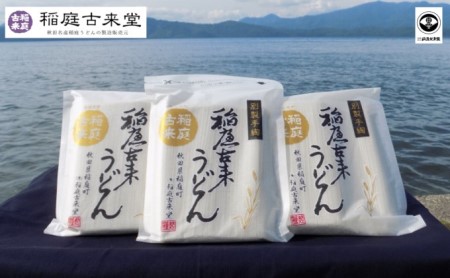 【伝統製法認定】 稲庭うどん チャック付き和紙袋入り 600g×3袋セット