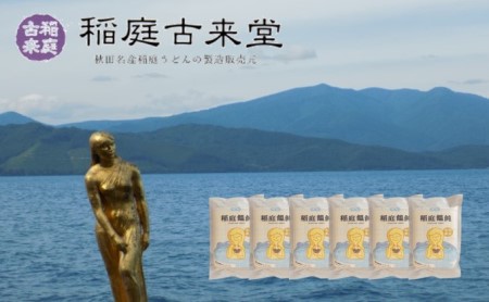 【伝統製法認定】 稲庭うどん 田沢湖バージョン和紙袋入り 300g×6袋セット