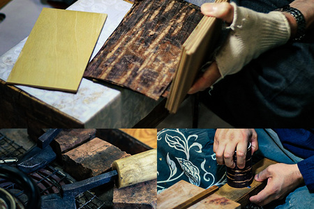 角館樺細工《冨岡商店》総皮茶筒 山桜 角館工芸協同組合