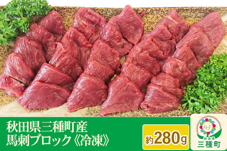 秋田県三種町産 馬刺ブロック 約280g《冷凍》