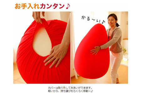 王様の腰掛け（ハニーオレンジ）座れる大型ビーズクッションチェア